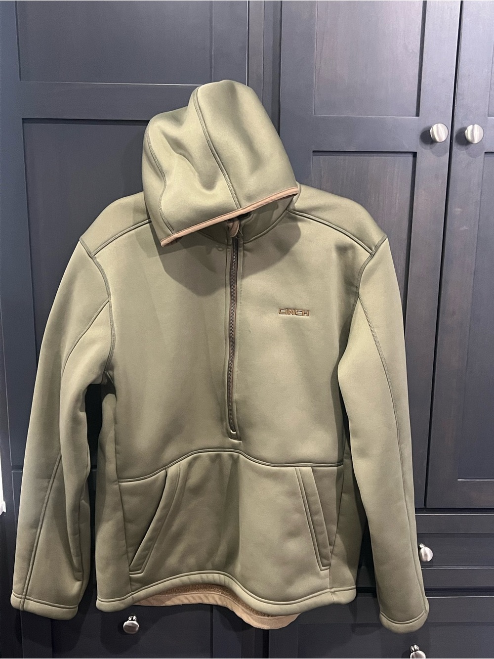 Heavy duty Cinch Men’s Olive Green Zip-Up Hoodie Sweater